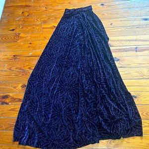 Blackmilk maxi dress with one slit on side. Size XXS purple crushed velvet